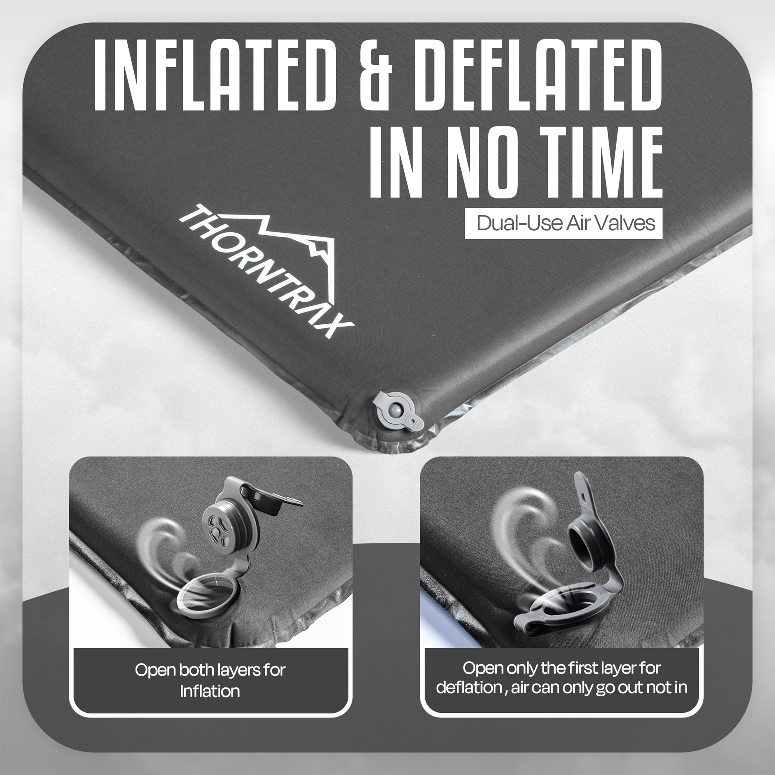 Throntrax Camping Sleeping Pad - Ultralight Camping Mat with Pillow Built-in - 3.1