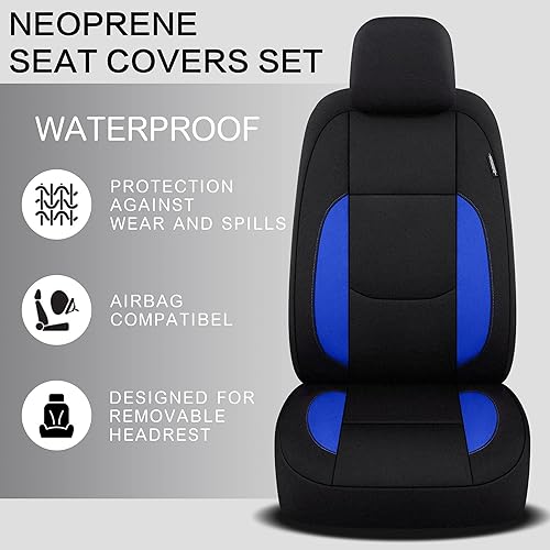 Miniatura 6 de Juego completo de fundas impermeables de asiento de automóvil, fundas de asiento de neopreno para automóviles, fundas interiores de ajuste universal