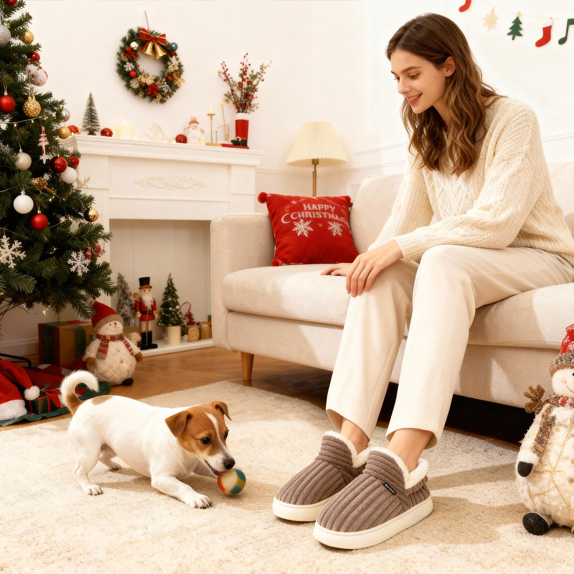 Donpapa Ciabatte Donna Uomo Invernali Pantofole Calde Peluche Chiuse Comode Memory foam Antiscivolo Inverno Scarpe