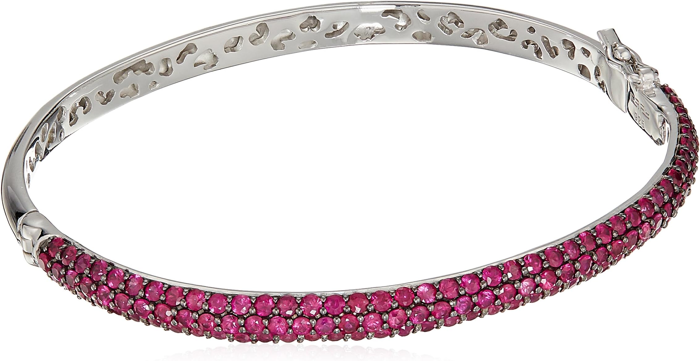 Effy Womens 925 Sterling Silver Ruby Bangle Bracelet, Red, 7