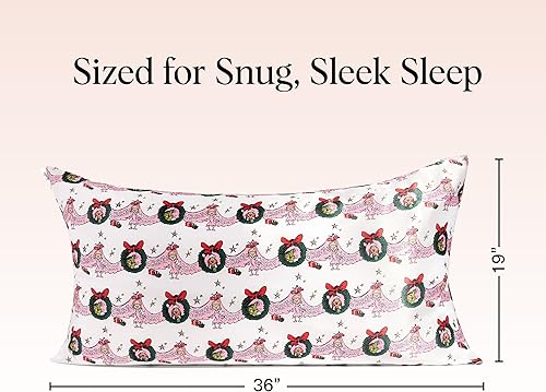 Vista 318 de Kitsch x Elf - Funda de almohada de satén con cremallera de tamaño queen/estándar, para el cabello y la piel, funda más suave que la seda, lavable a