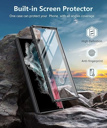 Miniatura 2 de FNTCASE Funda para Samsung Galaxy S22-Ultra carcasa translúcida de protección completa a prueba de caídas  Parachoques protector a prueba de golpes