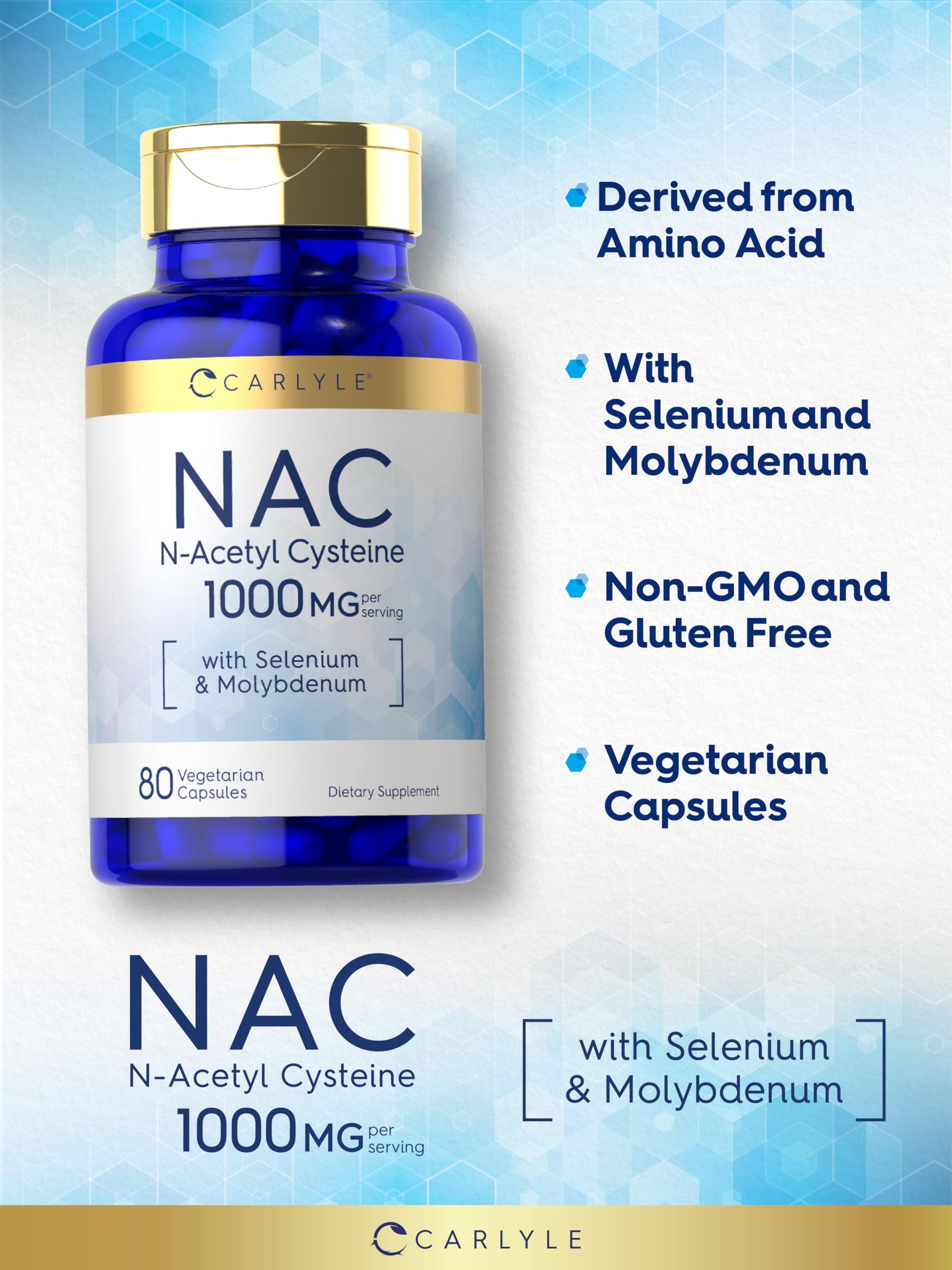 Carlyle NAC Supplement N-Acetyl Cysteine 1000mg | 80 Capsules — Amazon image 4