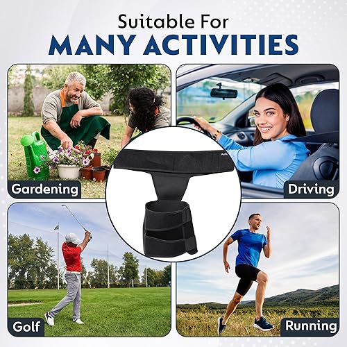 Miniatura 6 de Soporte de cadera para aliviar el dolor de ciática, soporte de cadera ajustable de neopreno para mujeres y hombres con muslo, ingle, manga de