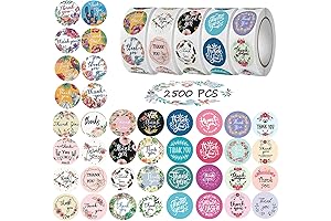 1 Inch Floral Thank You Stickers