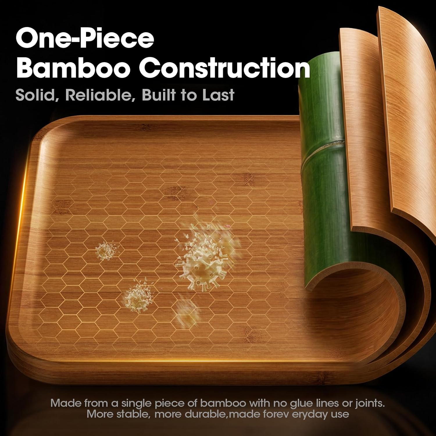 FSC-Certified 15'' x 11'' Deep-Carbonized Bamboo Cutting Board for Kitchen | Wood Chopping Board with Reversible Charcuterie & Juice Groove, Easy-Grip Handles, House Warming Gifts