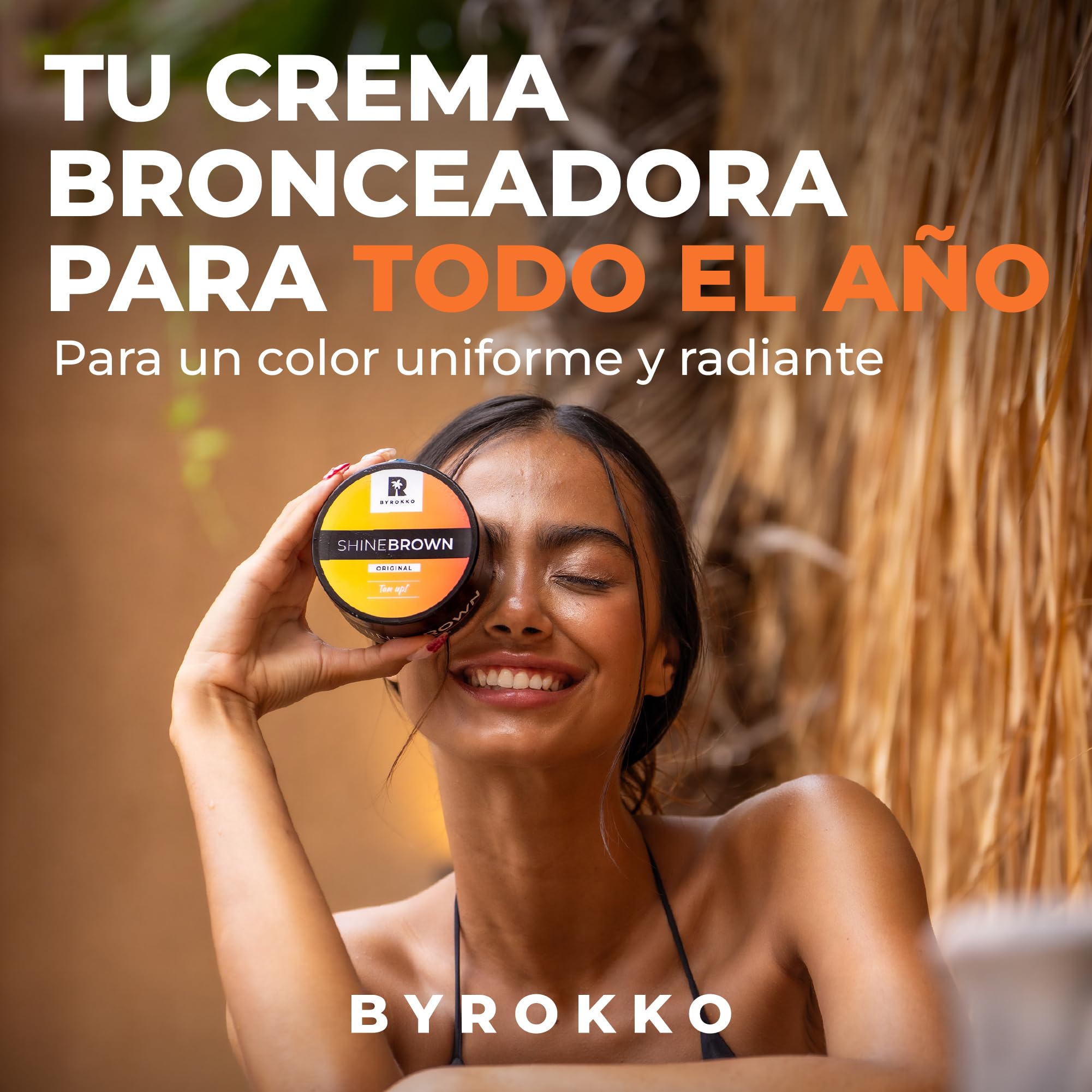Acelerador del Bronceado BYROKKO Shine Brown 210 ml - Crema de Bronceado Rápido para Solárium y Exterior, Potenciador del Bronceado, Hidratante, Resistente al Agua, Rica en Aceites