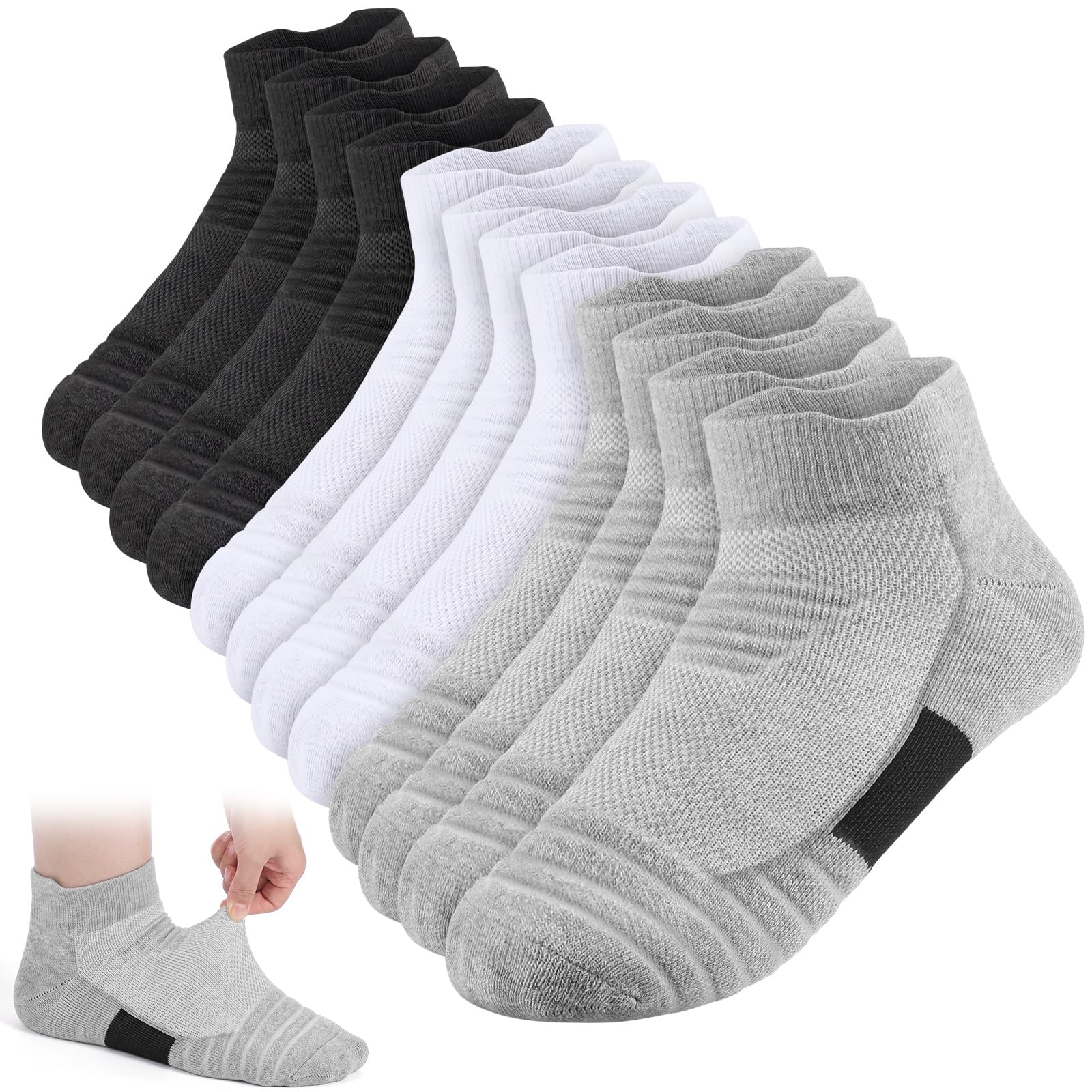 Photo 1 of Unittype Diabetic Ankle Socks - 6 Pairs, Plus Size