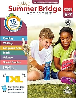 Summer Bridge Activities 6th to 7th Grade Workbooks All Subjects, Middle School Books With Math, Language Arts, Reading Comprehension, Science, Social Studies, Fitness, Flash Cards, eBook, and More