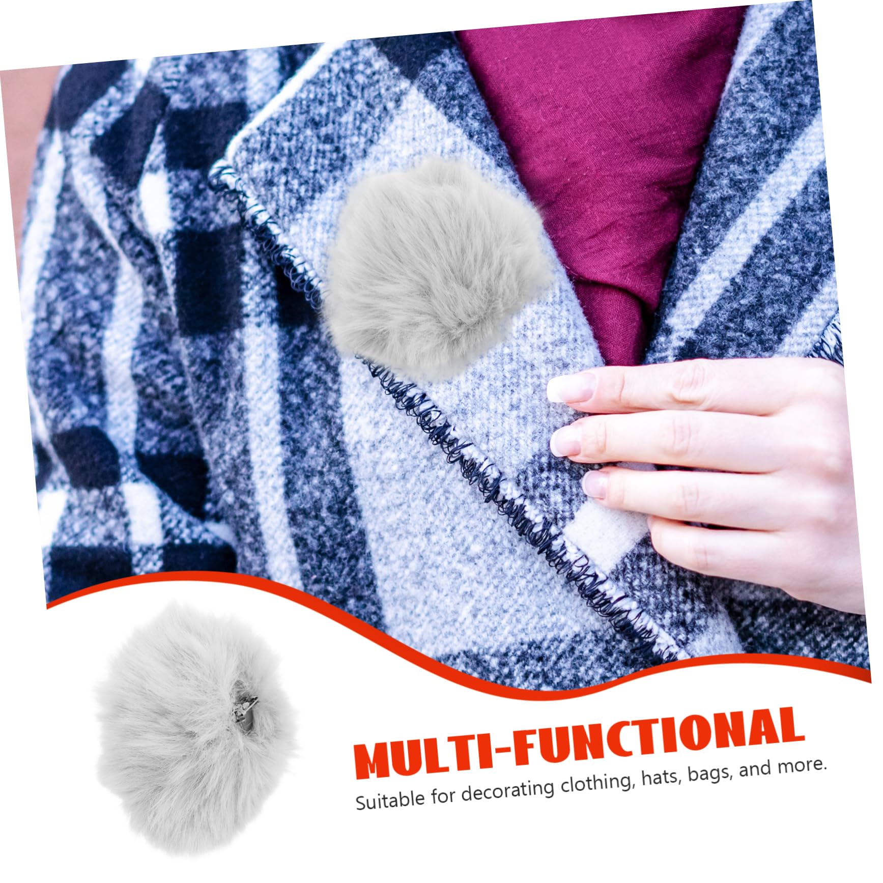 Niedliche Plüsch Kaninchen -Schwanzbrosche Entzückende POM PIN -Handtaschen Rucksäcke und Schals einzigartiges handgefertigtes Accessoire für Frauen Vintage Mode Charme
