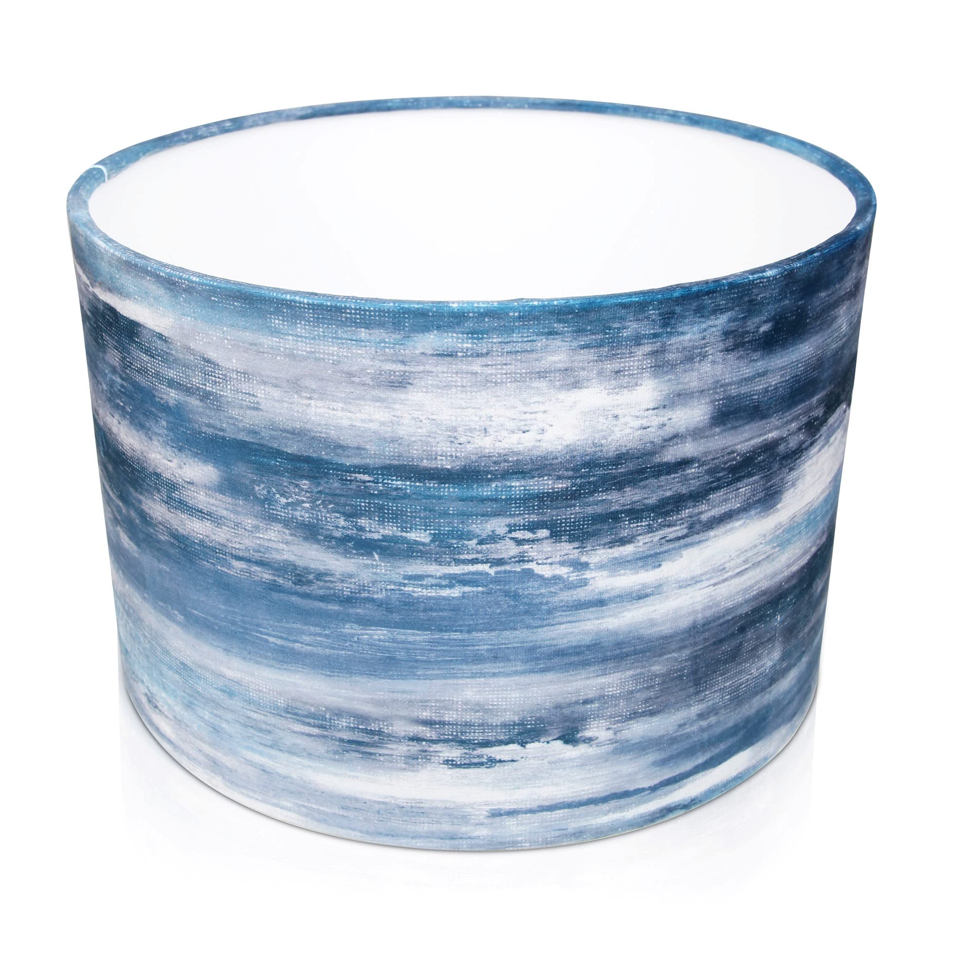 KushadeAshley Wilde Sashi Indigo / Navy Soft Velvet Drum Lampshade , ceiling light, pendant shade , table lampshade (Diameter 25cm (10''))