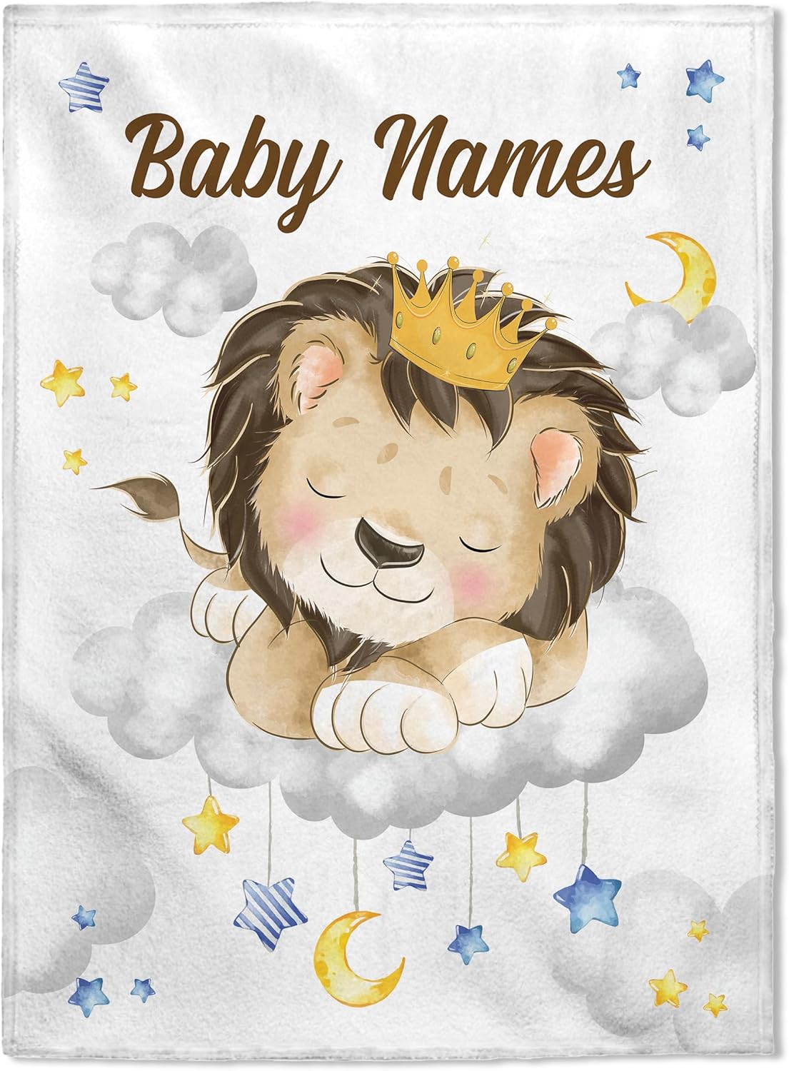 FLOCHIL Personalized Baby Blanket for Boys, Custom Baby Blanket with Name, Customized Lion Baby Blanket, Gift for Baby Shower, Toddler, Babies, Newborn