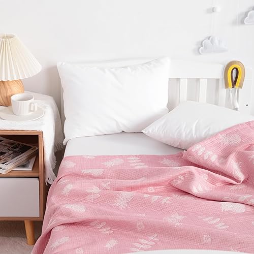 Miniatura 3 de NTBAY Manta de 3 capas para niños pequeños, manta de muselina de algodón jacquard para cama, manta térmica ligera para bebé, manta de cuna súper