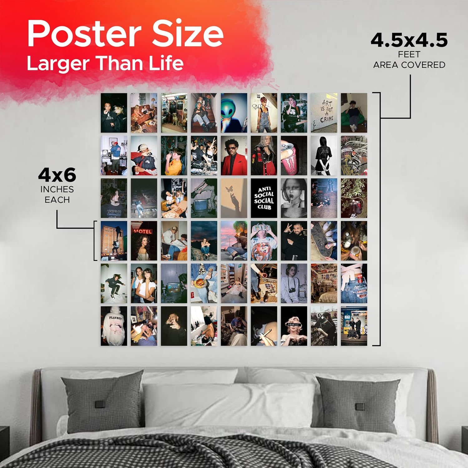 CodersParadise 54 PCS Grunge Vintage Wall Collage Kit – Trendy Y2K Posters, Retro Music Art and 4x6 Aesthetic Prints for Teen Girls, College Dorms, and Downtown Girl Rooms - Image 4