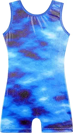 HOZIY Girls Gymnastics Leotards for Kids Tumbling Outfits Biketard Sparkle Adorable Pattern