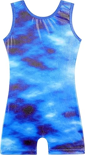HOZIY Girls Gymnastics Leotards for Kids Tumbling Outfits Biketard Sparkle Adorable Pattern