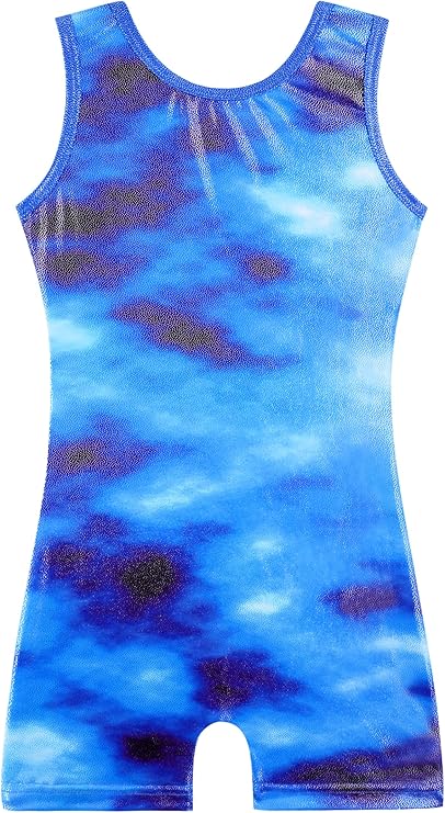 HOZIY Girls Gymnastics Leotards for Kids Tumbling Outfits Biketard Sparkle Adorable Pattern