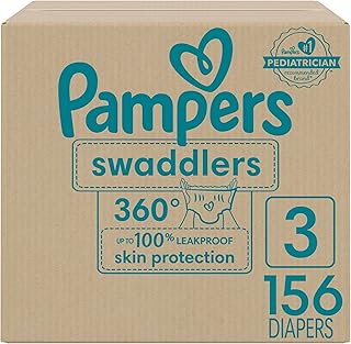 Pampers Swaddlers 360 Diapers Size 3, One Month Supply (156 Count)
