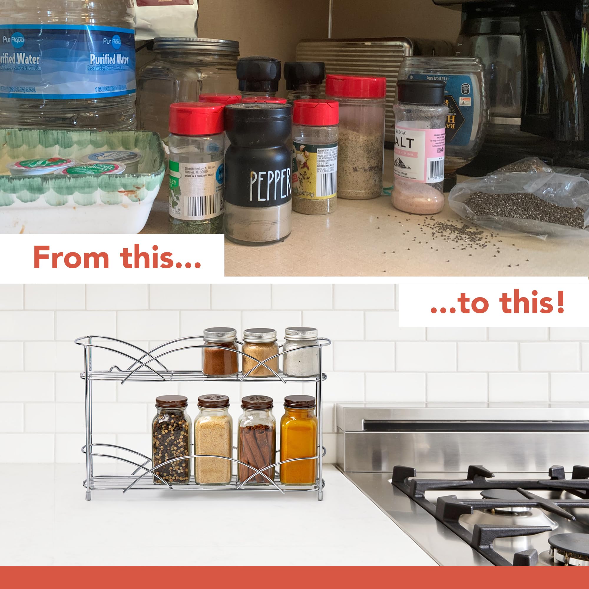 Snapklik.com : Spectrum 2 Tier Spice Rack Organizer For Countertop ...