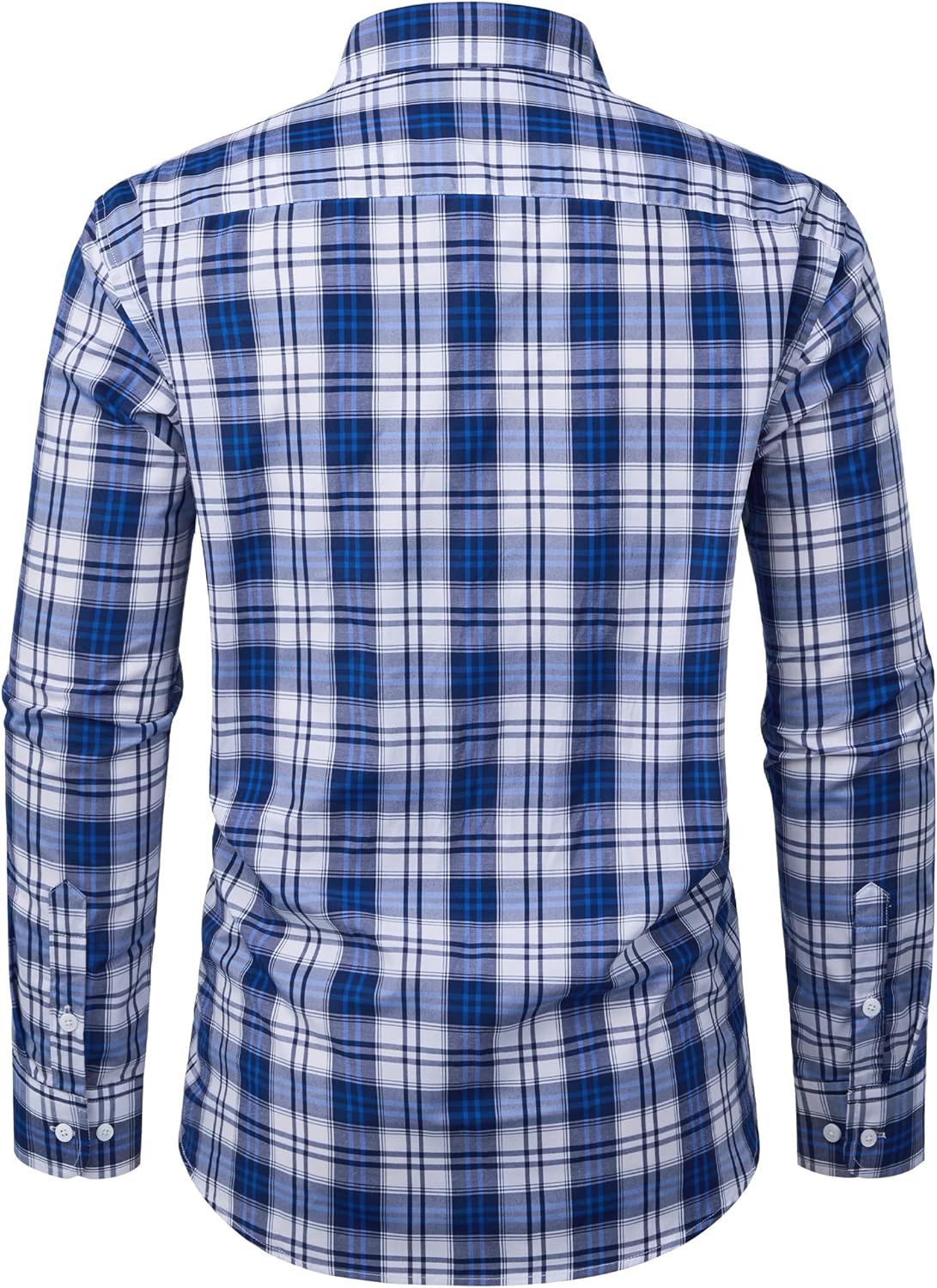 Alimens & Gentle Mens Long Sleeve Dress Shirt Button Down Shirts with Pockets Regular Business Office Casual Plaid Shirt - Image 4