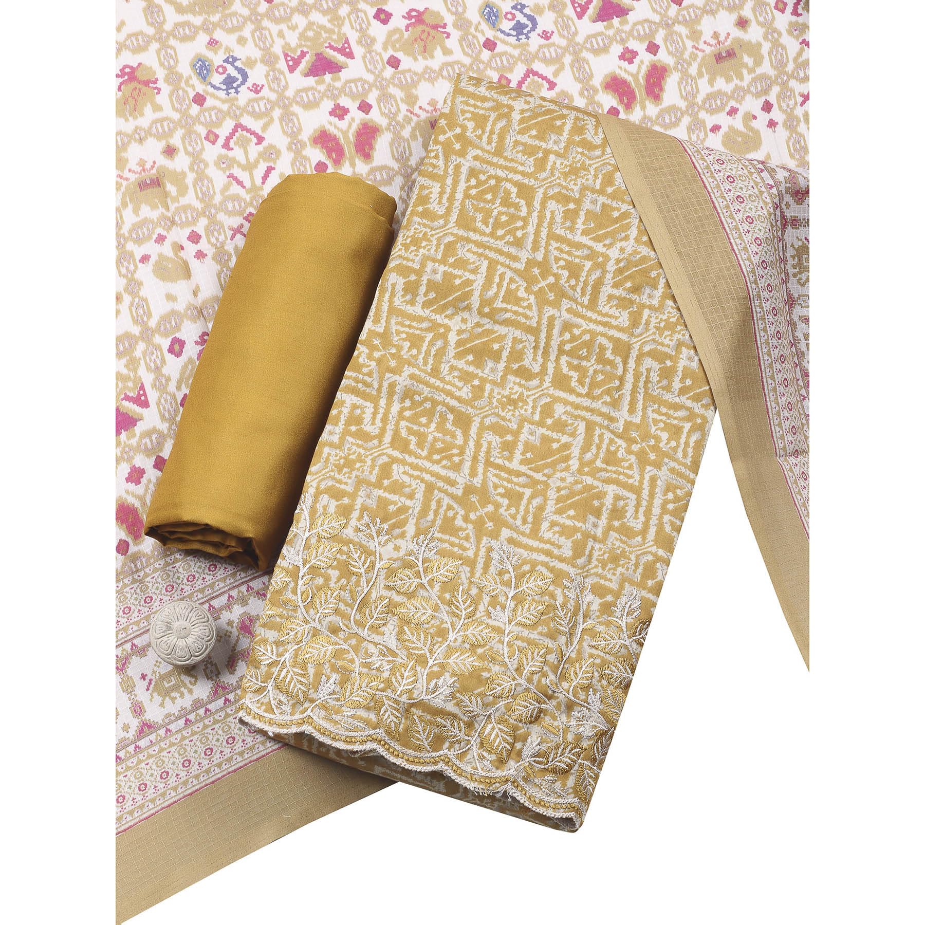 Cotton Suit Piece for Women | Soft Lightweight Cotton Suit Material | Elegant Unstitched Dress Material for Salwar Suit, Kurta.-image-41