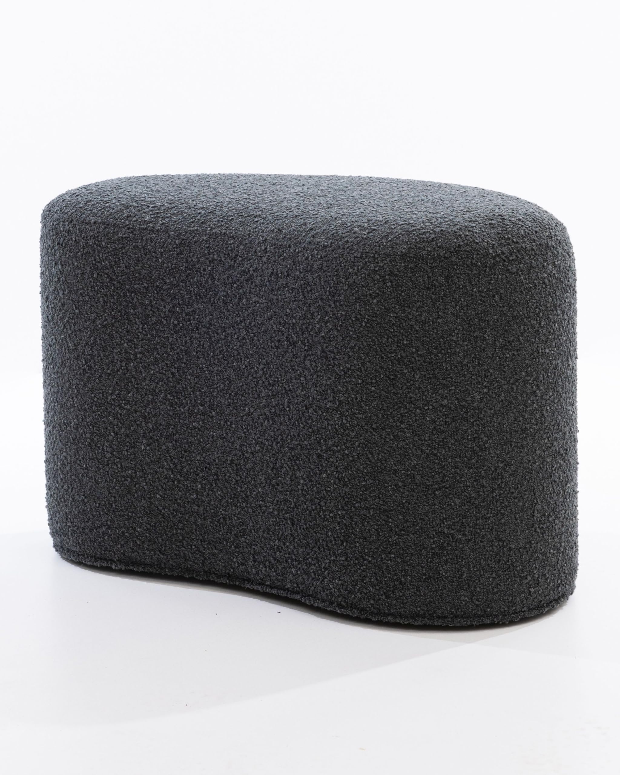 SIX Pouf Polsterhocker Sitzhocker Fußhocker 66x35x42 Webstoff Anthrazit