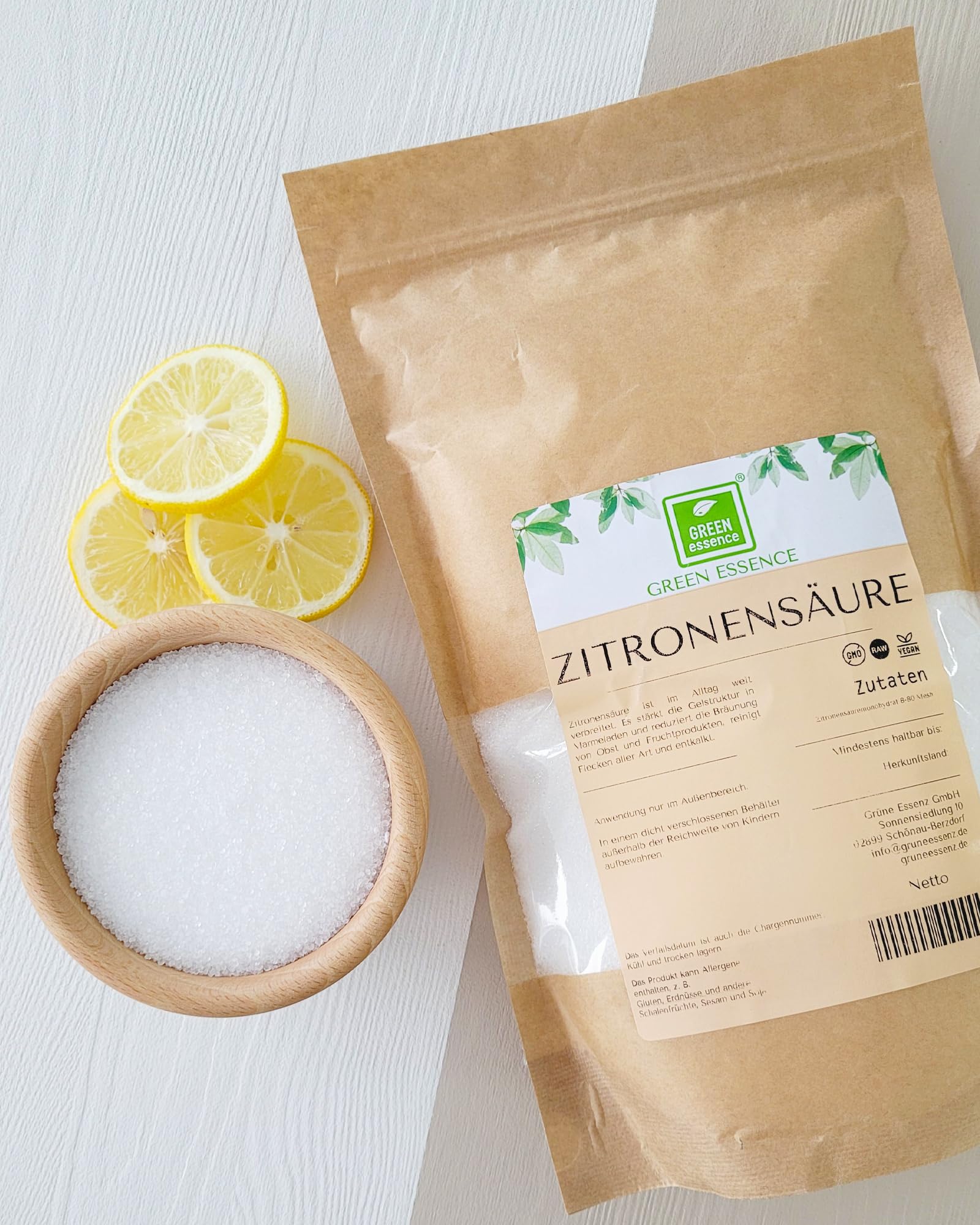 Natron Pulver 1kg + Zitronensäure 1kg 2er Set in Lebensmittelqualität - ideal zum Backen - für den Garten - Natronpulver + Citronensäure zum Waschen von Obst und Gemüse