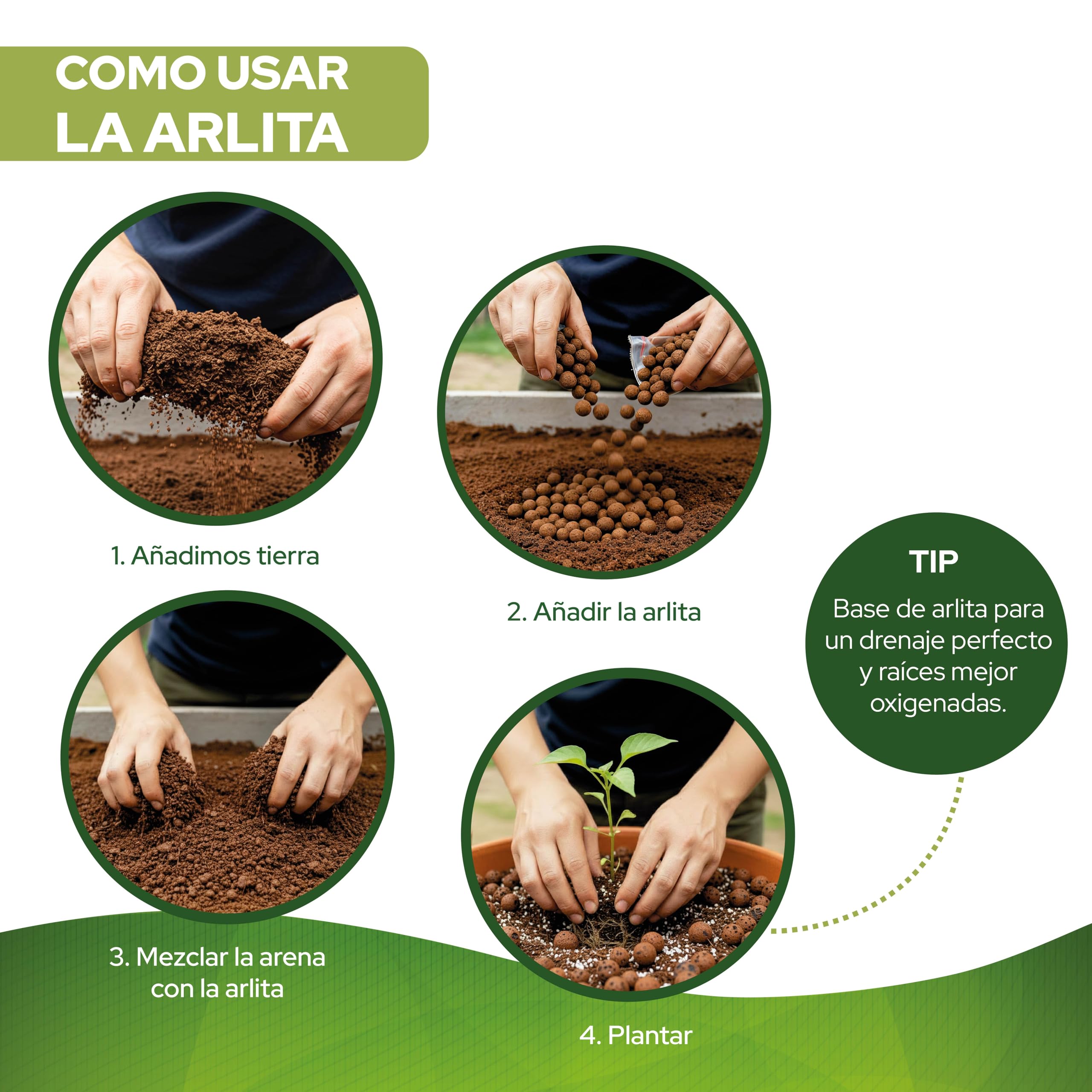 CONTROL GARDEN Arlita 20L | Bolas de Arcilla Expandida | Drenaje para Macetas, Cultivos y Plantas | Fabricado en España