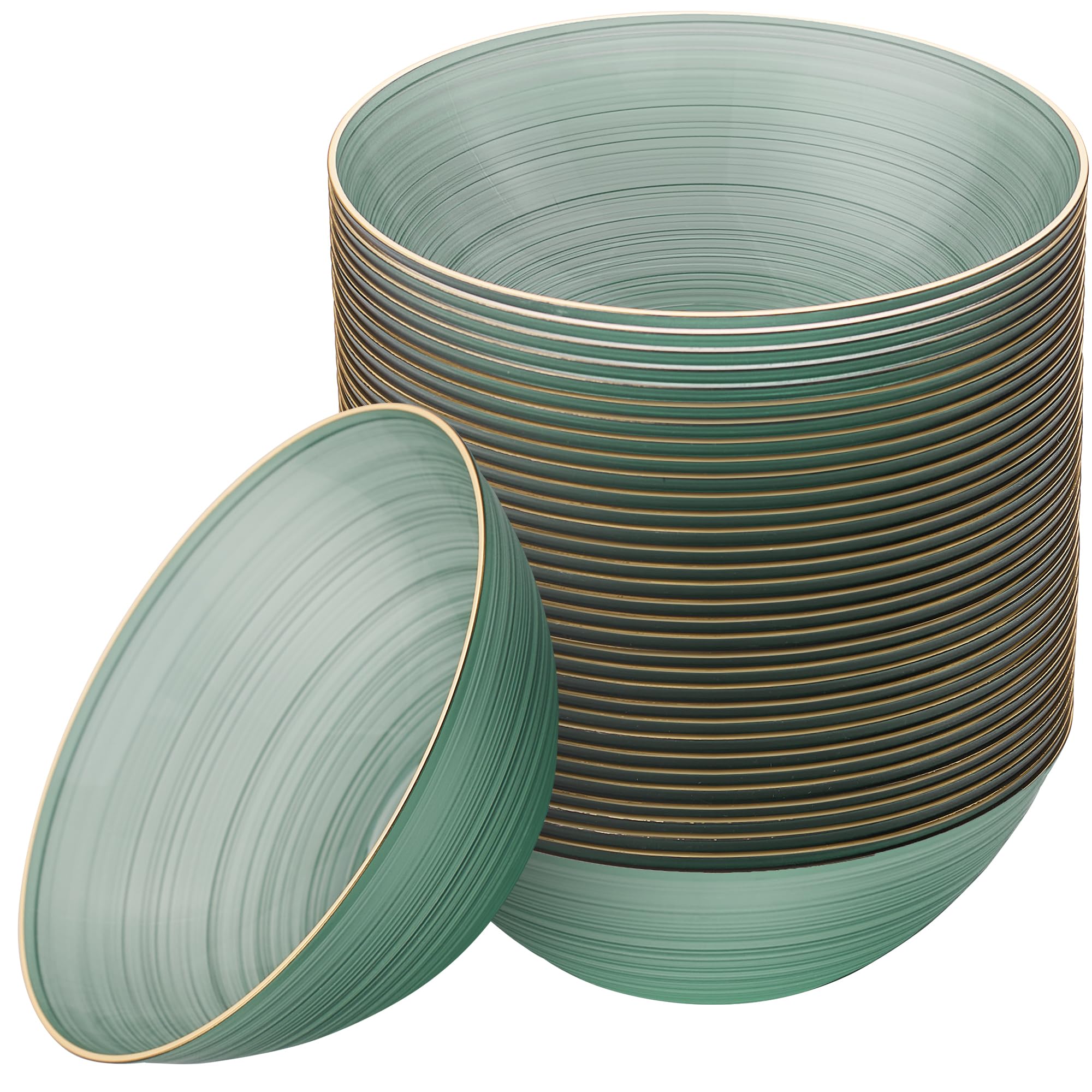Elegant Disposable Plates & Bowls - Gold Rim Design -1