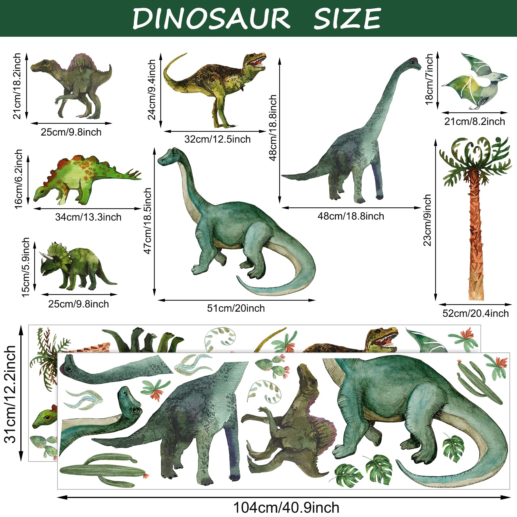 Watercolor Dinosaur Wall Stickers - Image 3