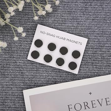 8pcs Hijab Magnetic Pins - Multi-Purpose Scarf Clip, Pinless Brooch, No-Snag Scarf Magnetic Clasp for Woman Hijabs & Scarves (Black)