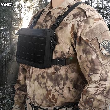 WYNEX Tactical Chest Rig Bag of Laser Cut Design, Molle Chest Pouch Utility Recon Kit Bags Tactical Chest Pack Bag