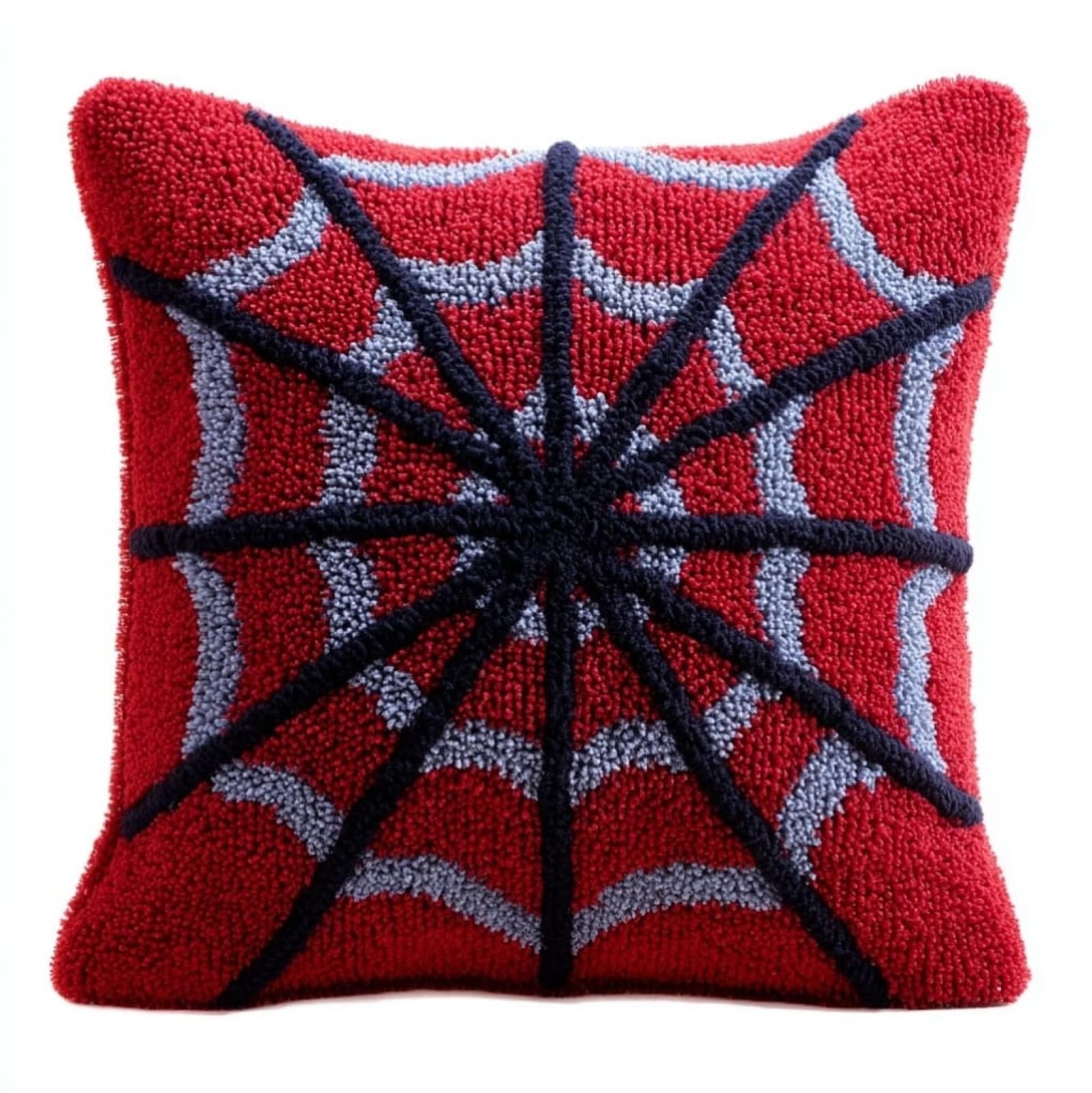 WallustrioaW Latch Hook Pillow Cover Making Kit 43x43cm,Spider Web
