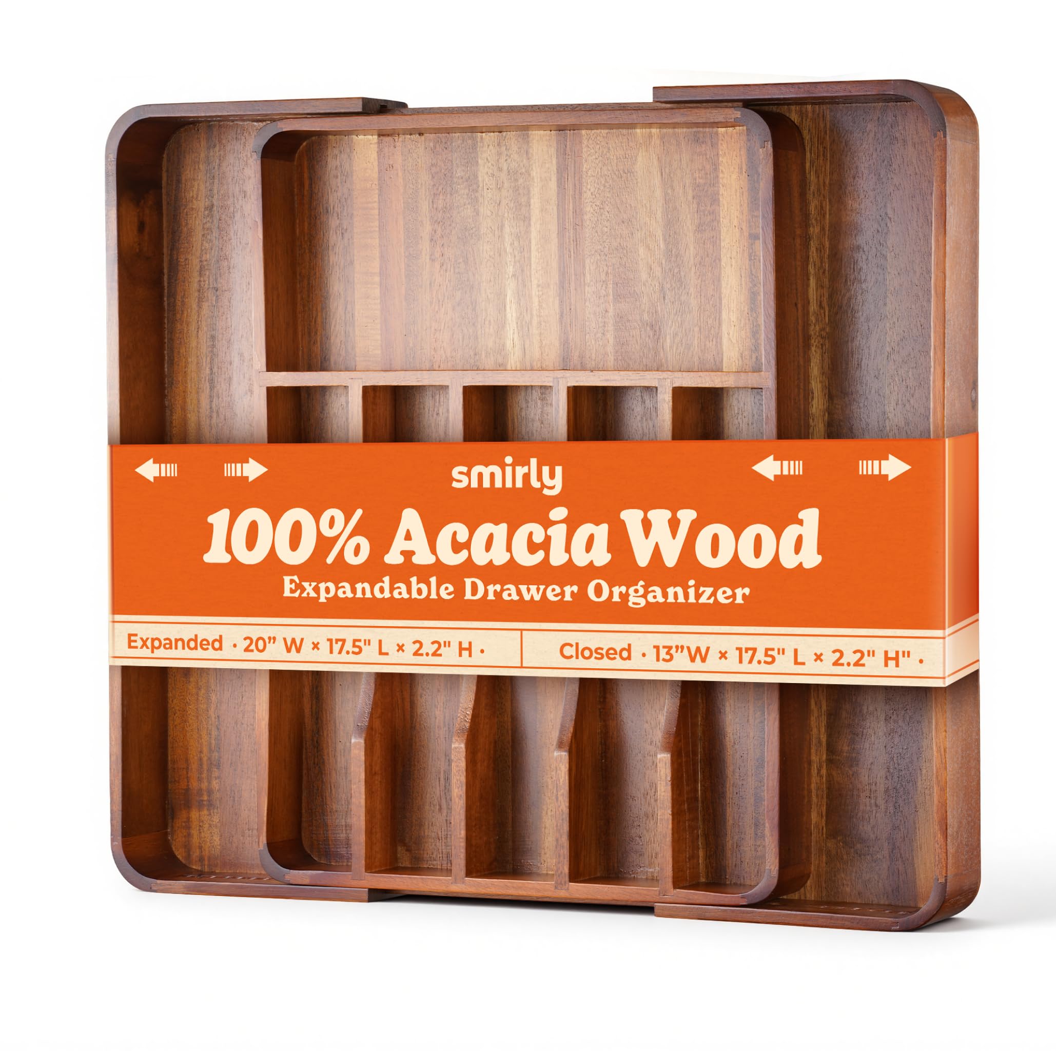 - Silverware Drawer Organizer – Acacia Kitchen Drawer Organizer, Adjustable Utensil Holder and Cutlery Tray, Drawer Dividers for Flatware and Kitchen Utensils