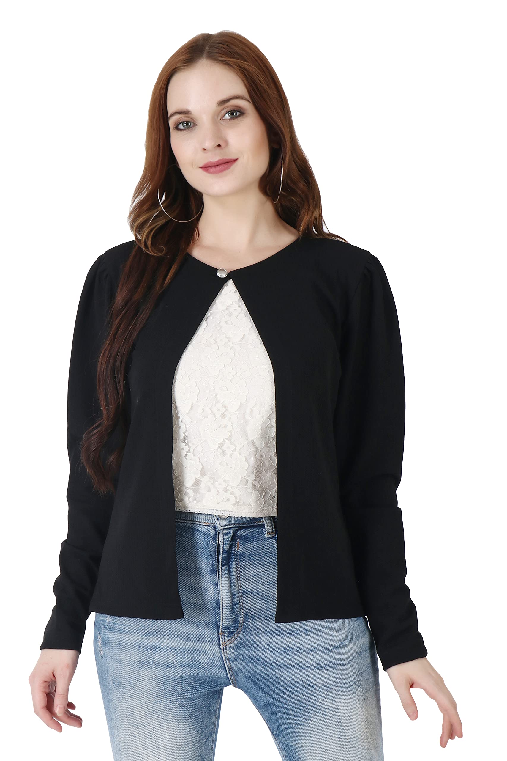 popwings Women Black Regular Fit Blazer-picture-54