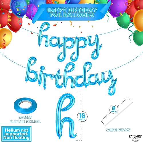 Miniatura 4 de KatchOn, Cartel dorado de globos de feliz cumpleaños  16 pulgadas  Globo de feliz cumpleaños para decoraciones de fiesta de cumpleaños  Cartel de