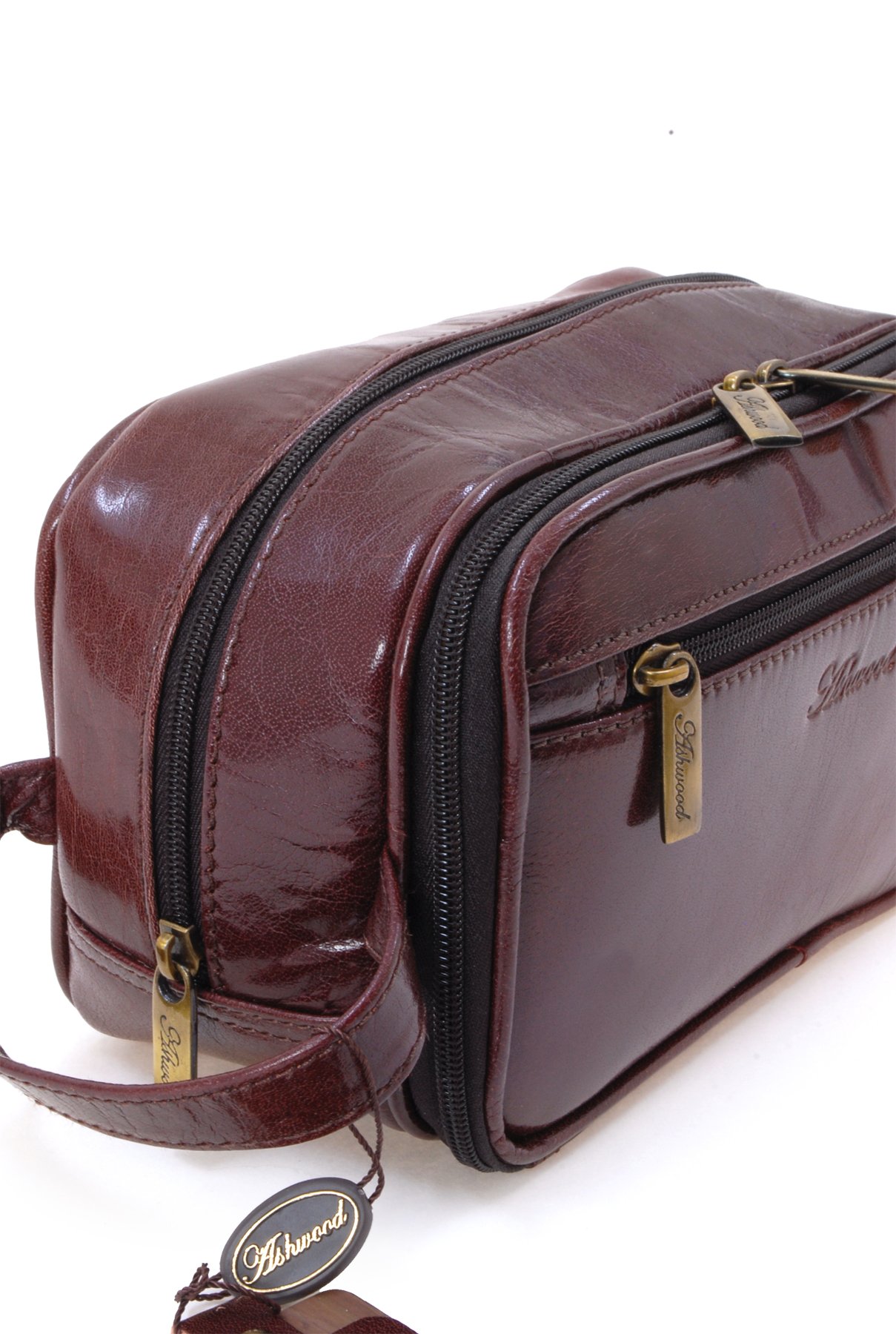 ASHWOOD - Leder - Wäschetasche/Rasierentasche Chelsea - Cognac Braun