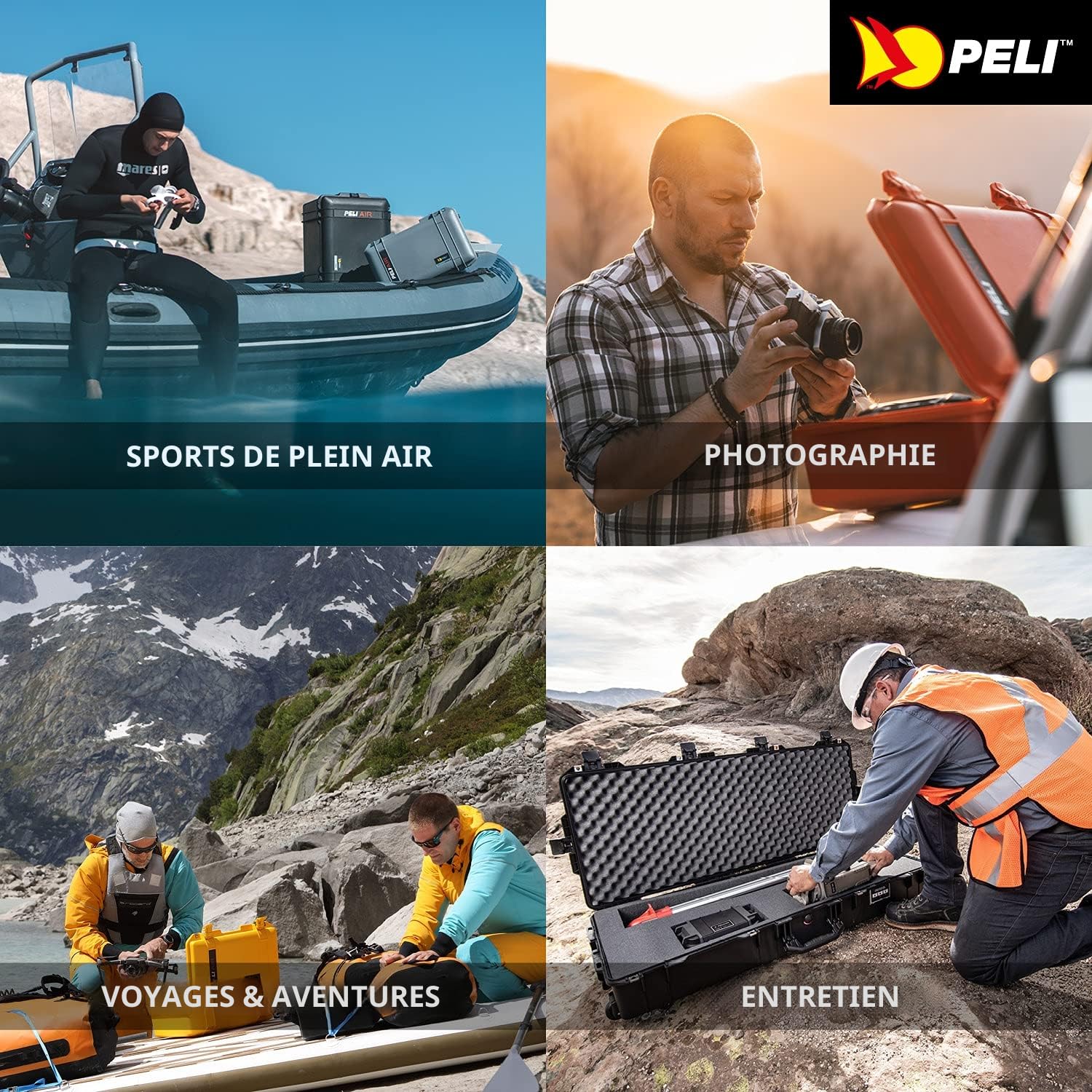 PELI 1615 Air Valise de Protection allégée à roulettes pour Équipement Photographique, résistante Eau et poussière, Capacité 71L, fabriquée aux US, avec diviseurs TrekPak Personnalisables, Noire
