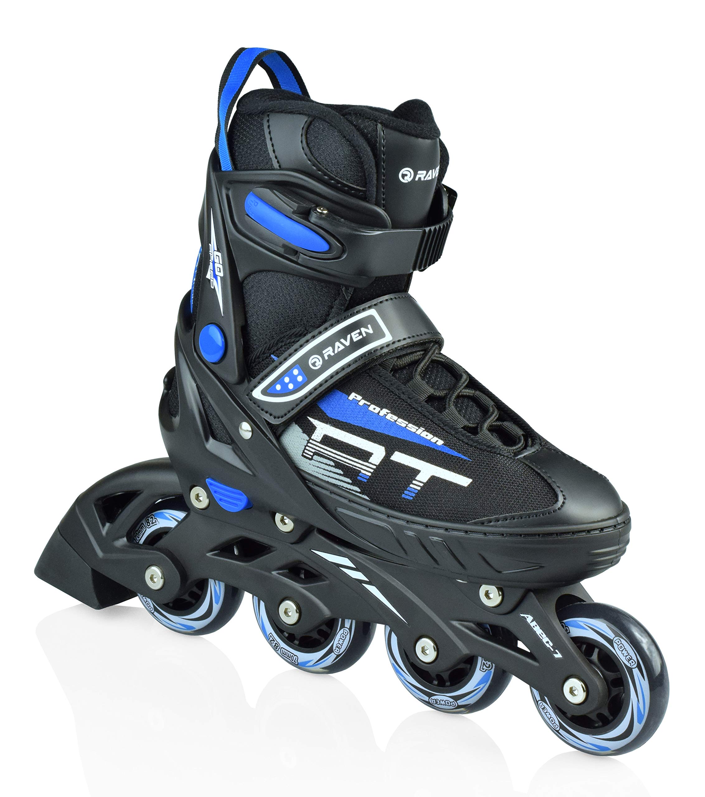 Pattini in linea profession RAVEN dimensione regolabile uomo donna bambino nero/Blu, 28-32(18cm-20,5cm)