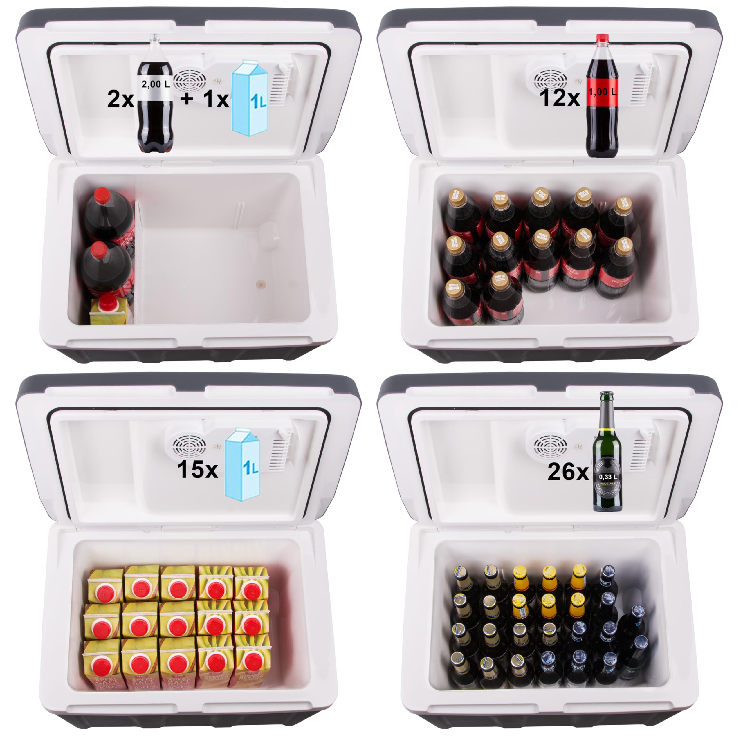 Thermoelektrische Kühlbox 45 Liter 12V 230V Kühlen und Wärmen mit Rollen für Auto Boot Camping ECO Modus