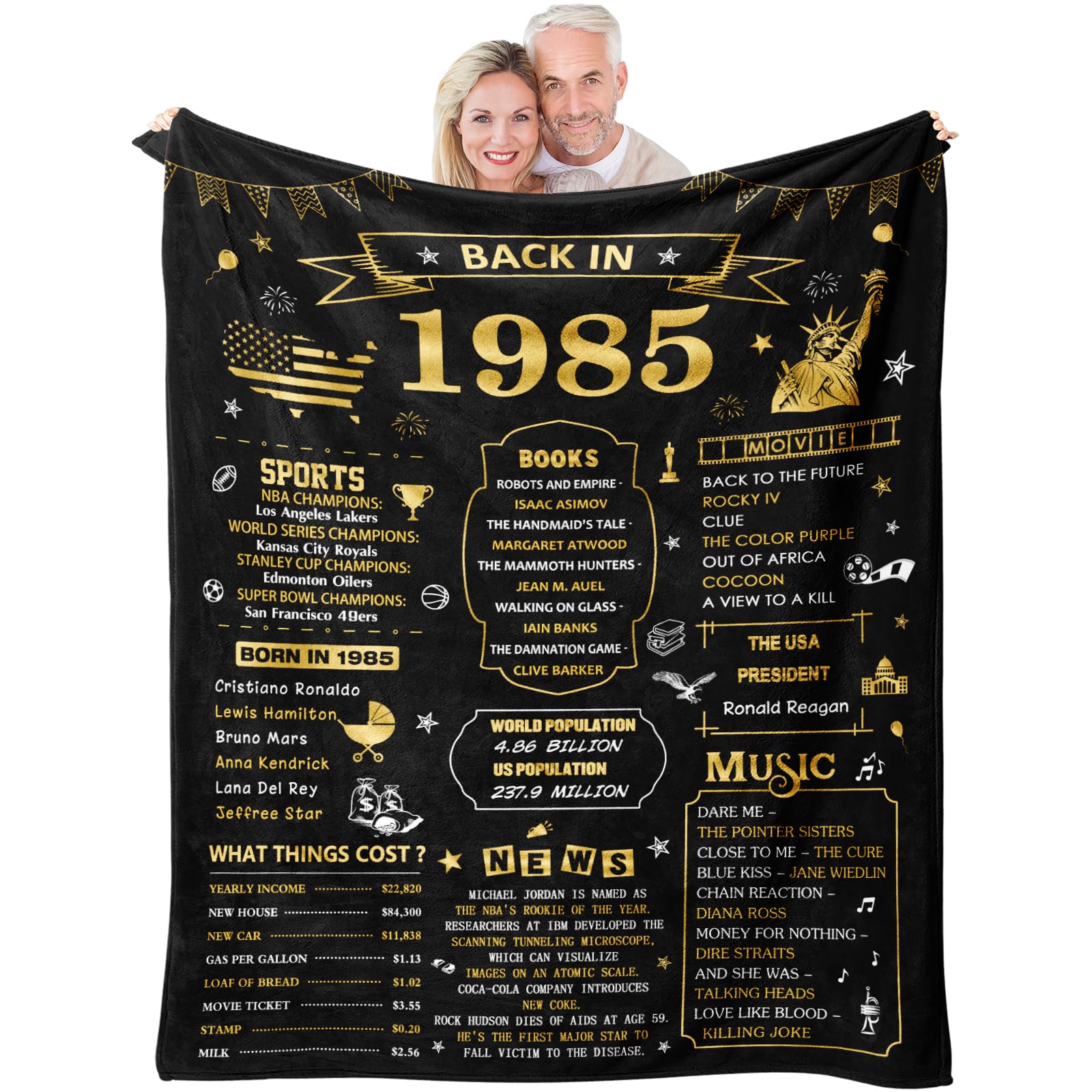 40. Geburtstag Decke – Persönliches Geschenk Mit Spruch Für Frauen & Männer, Weich & Kuschelig, 152x127 Cm