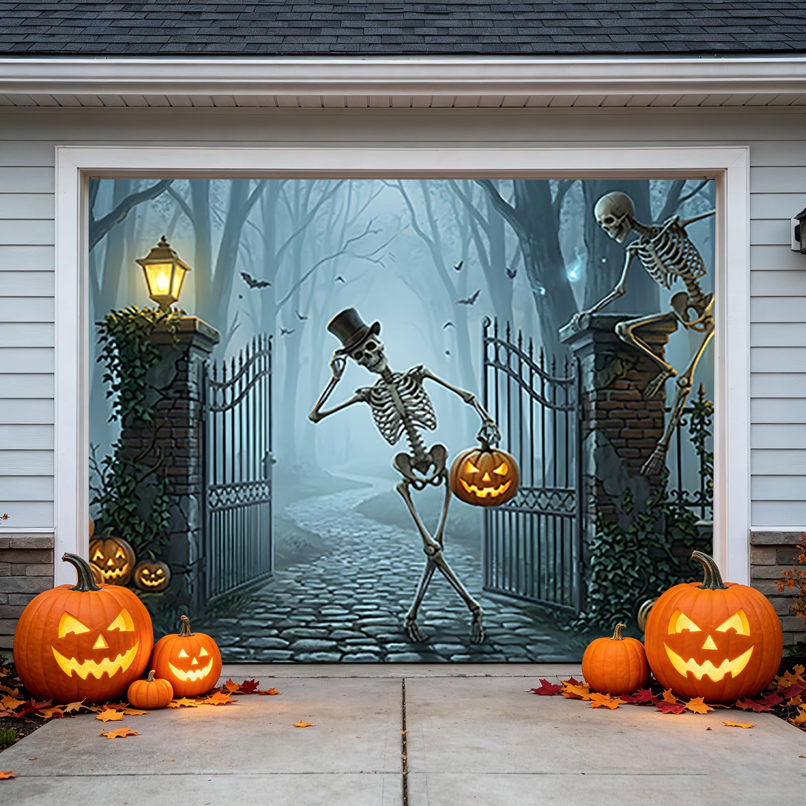 Halloween garaż z horroru baner na zewnątrz, do domu, ogrodu