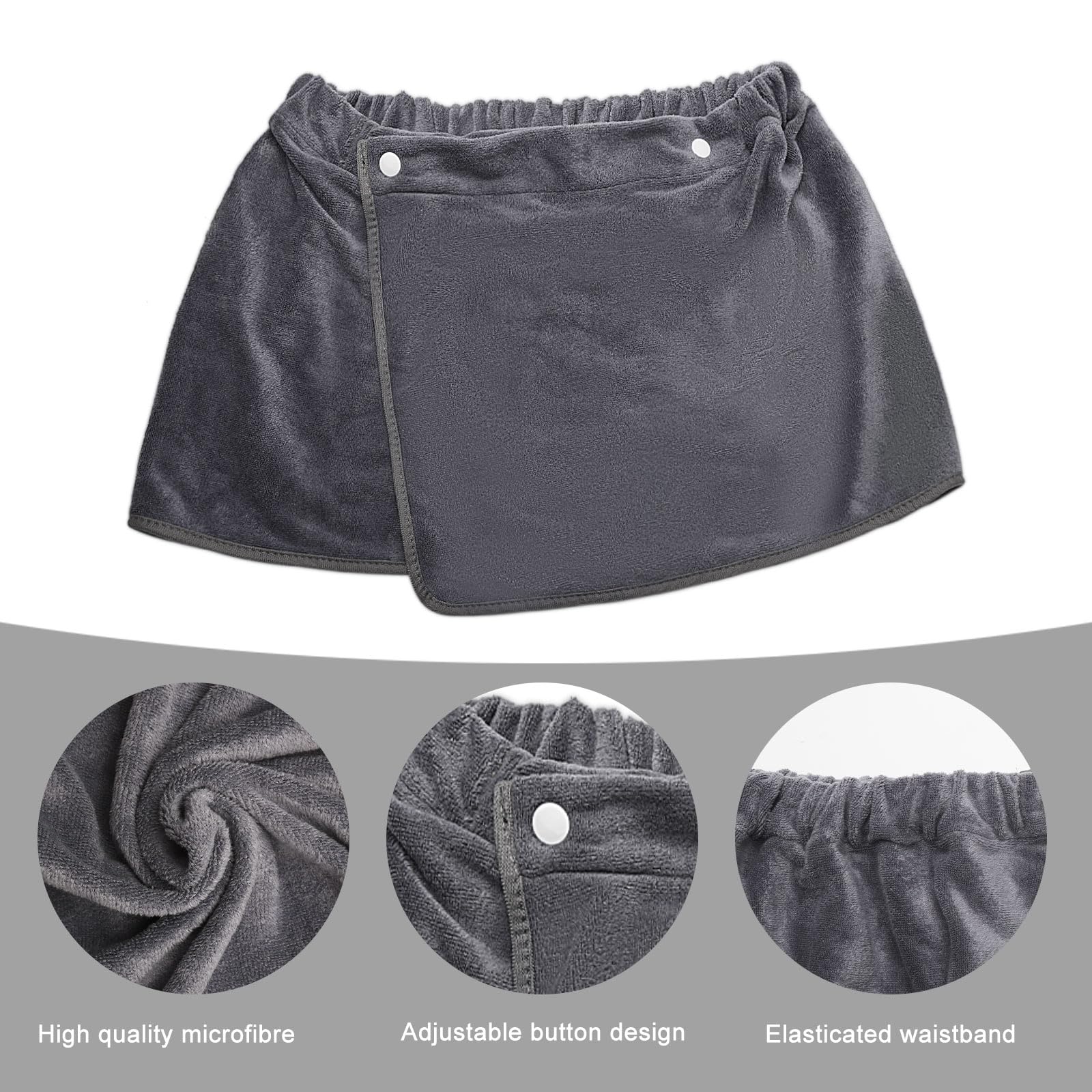 VOSSOT Męski kilt do sauna, ręcznik kąpielowy, spa i na plażę, miękka, oddychająca mikrofibra, pod prysznic, 30 x 140 cm