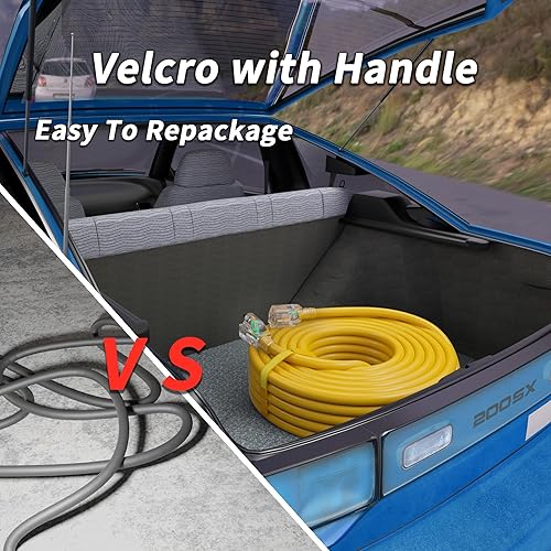 Miniatura 5 de PlugSaf Cable de extensión para exteriores de calibre 123 de 25 pies, resistente al agua, con indicador iluminado, calibre 12, SJTW, resistente, 15