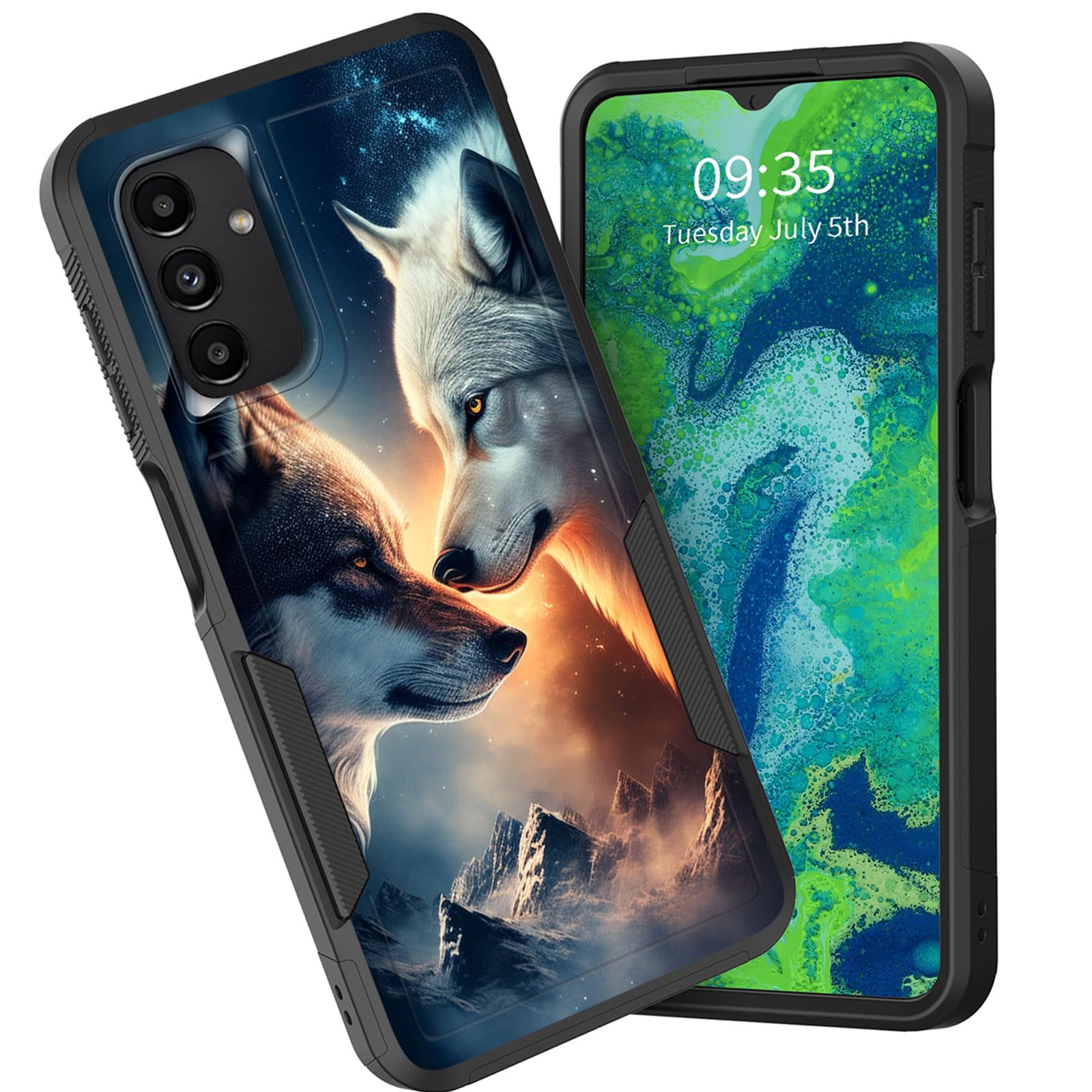 CICPLKSE for Galaxy A25 5G Case,Dual Layer Heavy Duty Hybrid Shockproof Hard PC Soft Silicone TPU Bumper Protective Cover Case for Samsung Galaxy A25