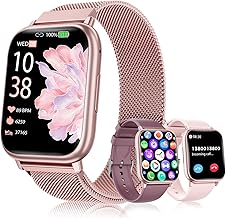 Women's Smart Watch 1.83 Inch HD Touch Screen Smartwatch with Calls Bluetooth Fitness Tracker 120+ Sports Modes Heart Rate Monitor SpO2 Blood Pressure IP68 Sleep Monitor Android iOS (Pink)
