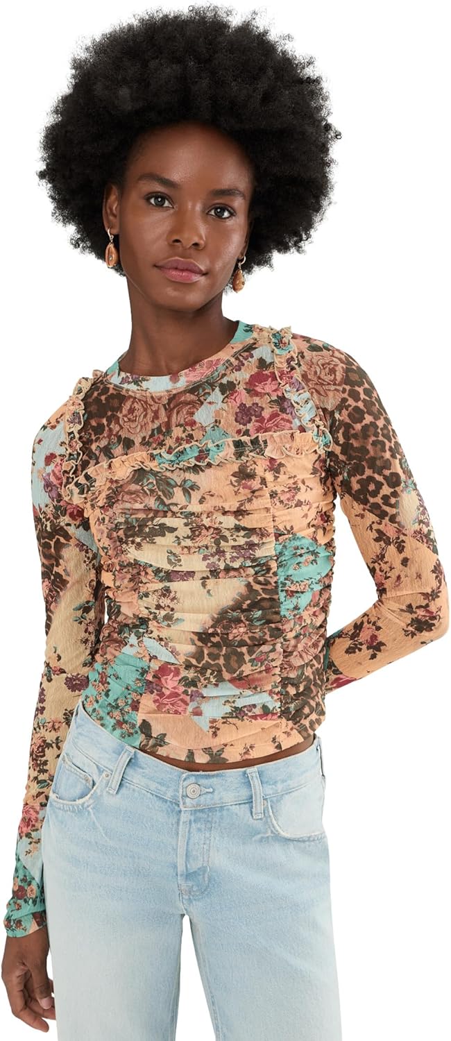 Free People Women's Ariana Long Sleeve Ruched Top