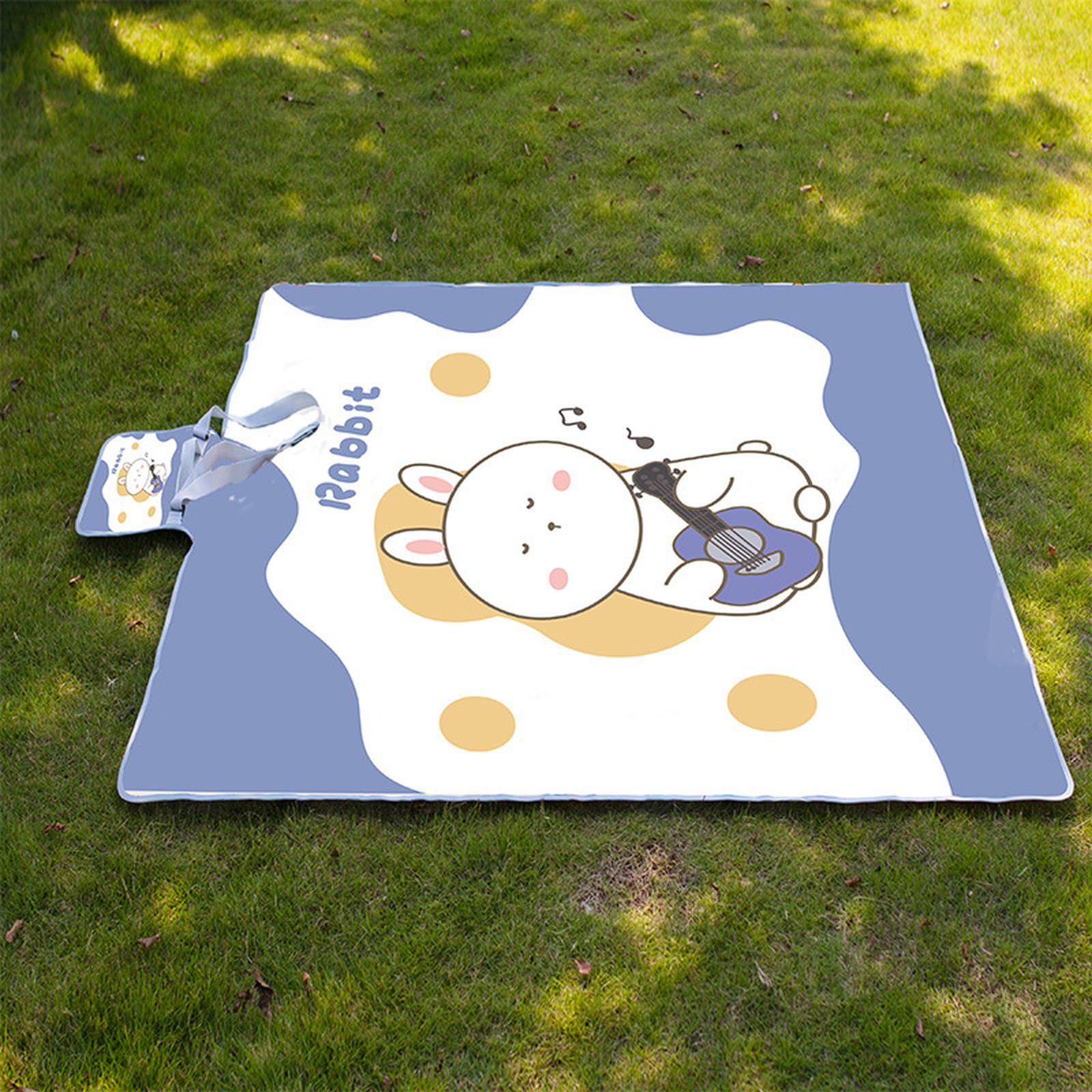 Generico Coperta da picnic impermeabile per esterni, tappetino da campeggio ispessito con fondo in tessuto Oxford, tappeto da spiaggia pieghevole e portatile per parco ed escursioni