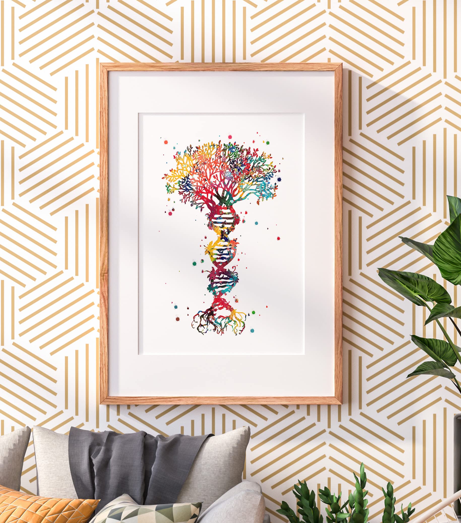 Buy DNA Tree of Life Watercolor Art Print Medical Symbol Wall Art DNA