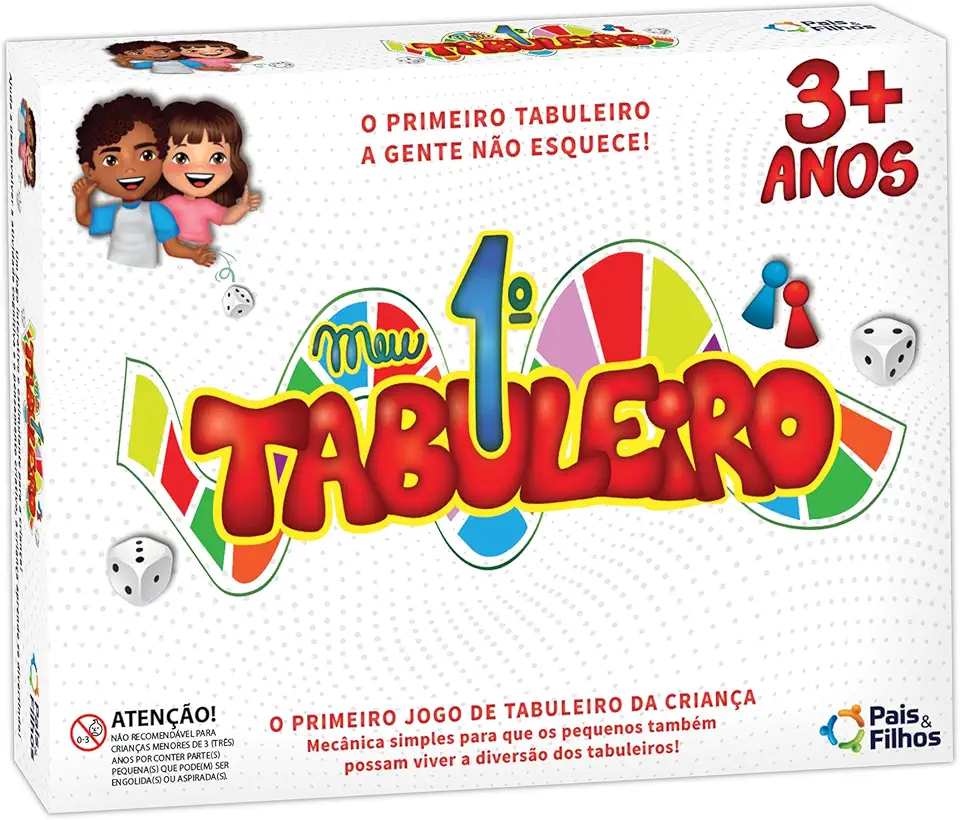 Pais & Filhos | Meu Primeiro Tabuleiro | Jogo Educativo Infantil 4 em 1 | Desenvolve Cognição, Percepção e Habilidades Sociais